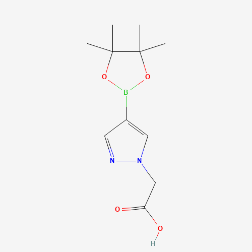 2-[4-(4,4,5,5-tetramethyl-1,3,2-dioxaborolan-2-yl)pyrazol-1-yl]acetic acid (CAS: 1083326-41-3) - Chemical Structure and Molecular Formula 