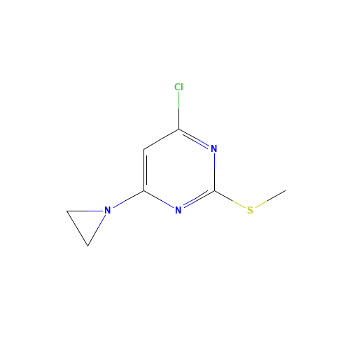 4-(aziridin-1-yl)-6-chloro-2-methylsulfanylpyrimidine (CAS: 98280-50-3) - Chemical Structure and Molecular Formula 