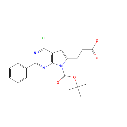 tert-butyl 4-chloro-6-[3-[(2-methylpropan-2-yl)oxy]-3-oxopropyl]-2-phenylpyrrolo[2,3-d]pyrimidine-7-carboxylate (CAS: 343633-09-0) - Related Chemical Product