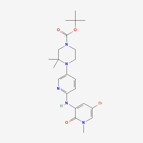 tert-butyl 4-[6-[(5-bromo-1-methyl-2-oxopyridin-3-yl)amino]pyridin-3-yl]-3,3-dimethylpiperazine-1-carboxylate (CAS: 1433990-40-9) - Related Chemical Product