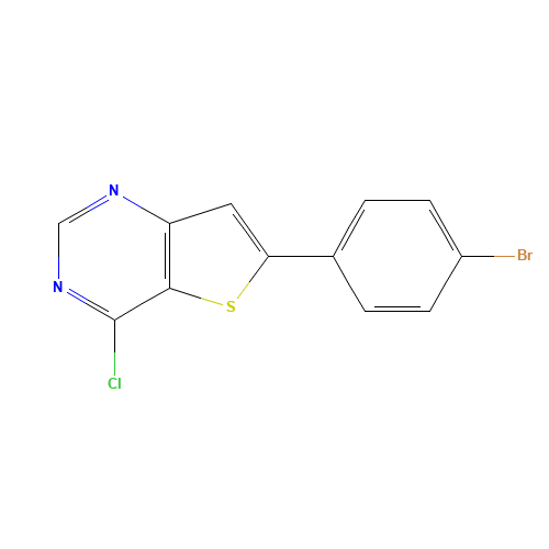 6-(4-bromophenyl)-4-chlorothieno[3,2-d]pyrimidine (CAS: 827614-25-5) - Chemical Structure and Molecular Formula 