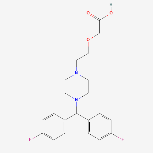 2-[2-[4-[bis(4-fluorophenyl)methyl]piperazin-1-yl]ethoxy]acetic acid (CAS: 150756-35-7) - Chemical Structure and Molecular Formula 