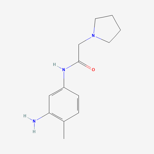 N-(3-amino-4-methylphenyl)-2-pyrrolidin-1-ylacetamide (CAS: 946690-93-3) - Chemical Structure and Molecular Formula 