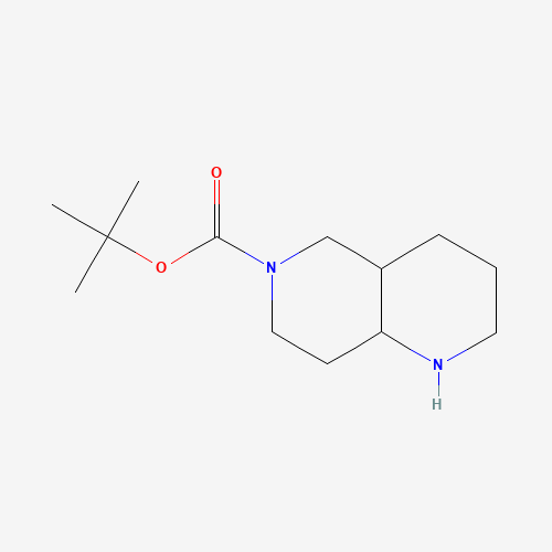 tert-butyl 2,3,4,4a,5,7,8,8a-octahydro-1H-1,6-naphthyridine-6-carboxylate (CAS: 1221818-15-0) - Chemical Structure and Molecular Formula 