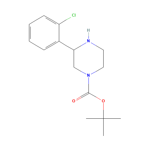 tert-butyl 3-(2-chlorophenyl)piperazine-1-carboxylate (CAS: 886767-33-5) - Chemical Structure and Molecular Formula 