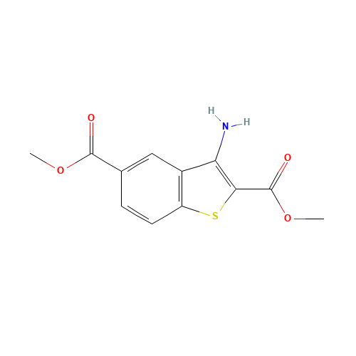 dimethyl 3-amino-1-benzothiophene-2,5-dicarboxylate (CAS: 181282-81-5) - Chemical Structure and Molecular Formula 