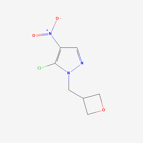 5-chloro-4-nitro-1-(oxetan-3-ylmethyl)pyrazole (CAS: 1428576-50-4) - Chemical Structure and Molecular Formula 