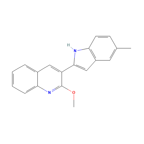 2-methoxy-3-(5-methyl-1H-indol-2-yl)quinoline (CAS: 796854-72-3) - Chemical Structure and Molecular Formula 