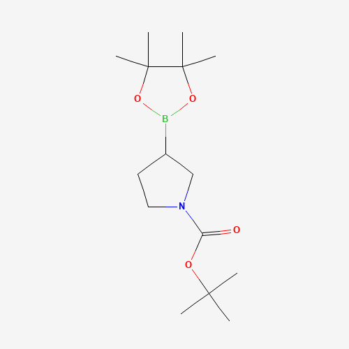 tert-butyl 3-(4,4,5,5-tetramethyl-1,3,2-dioxaborolan-2-yl)pyrrolidine-1-carboxylate (CAS: 1312712-22-3) - Chemical Structure and Molecular Formula 