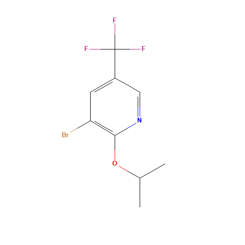 3-bromo-2-propan-2-yloxy-5-(trifluoromethyl)pyridine (CAS: 216766-04-0) - Chemical Structure and Molecular Formula 