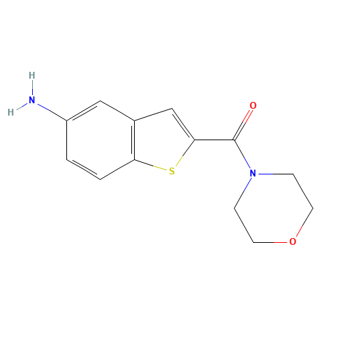 (5-amino-1-benzothiophen-2-yl)-morpholin-4-ylmethanone (CAS: 832102-95-1) - Chemical Structure and Molecular Formula 