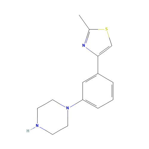 2-methyl-4-(3-piperazin-1-ylphenyl)-1,3-thiazole (CAS: 868245-31-2) - Chemical Structure and Molecular Formula 