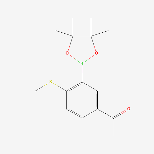 1-[4-methylsulfanyl-3-(4,4,5,5-tetramethyl-1,3,2-dioxaborolan-2-yl)phenyl]ethanone (CAS: 1259443-62-3) - Related Chemical Product