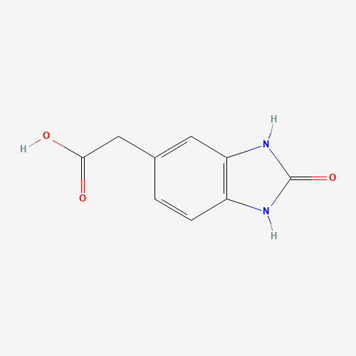 2-(2-oxo-1,3-dihydrobenzimidazol-5-yl)acetic acid (CAS: 90417-51-9) - Chemical Structure and Molecular Formula 
