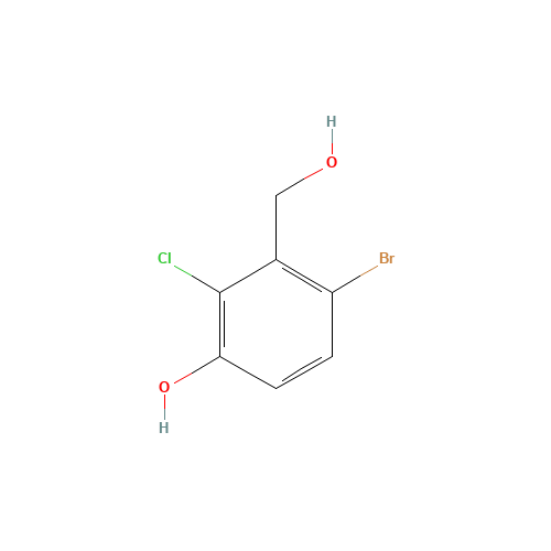 4-bromo-2-chloro-3-(hydroxymethyl)phenol (CAS: 1255206-92-8) - Chemical Structure and Molecular Formula 