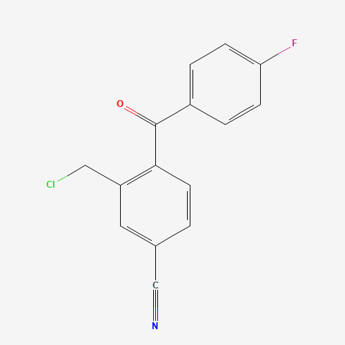 3-(chloromethyl)-4-(4-fluorobenzoyl)benzonitrile (CAS: 445312-08-3) - Chemical Structure and Molecular Formula 