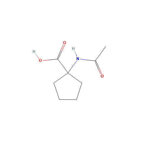 1-acetamidocyclopentane-1-carboxylic acid (CAS: 4854-46-0) - Chemical Structure and Molecular Formula 