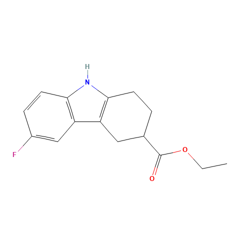 ethyl 6-fluoro-2,3,4,9-tetrahydro-1H-carbazole-3-carboxylate (CAS: 322725-63-3) - Chemical Structure and Molecular Formula 