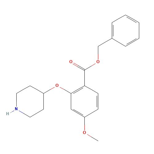 benzyl 4-methoxy-2-piperidin-4-yloxybenzoate (CAS: 1443208-26-1) - Chemical Structure and Molecular Formula 