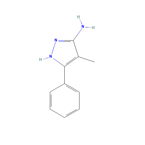 4-methyl-5-phenyl-1H-pyrazol-3-amine (CAS: 890014-38-7) - Chemical Structure and Molecular Formula 