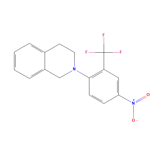 2-[4-nitro-2-(trifluoromethyl)phenyl]-3,4-dihydro-1H-isoquinoline (CAS: 914348-89-3) - Chemical Structure and Molecular Formula 