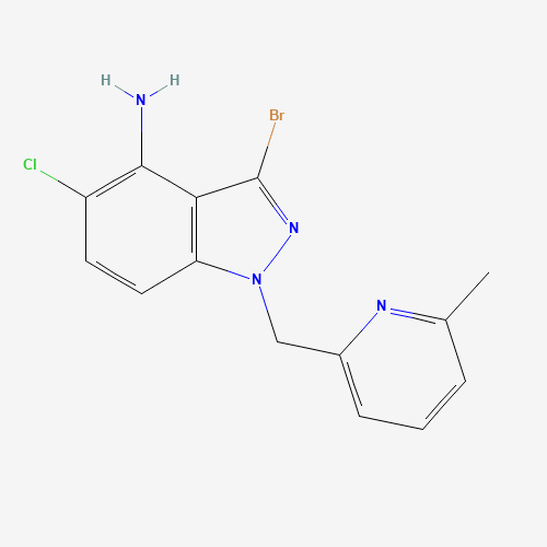 3-bromo-5-chloro-1-[(6-methylpyridin-2-yl)methyl]indazol-4-amine (CAS: 1527518-28-0) - Chemical Structure and Molecular Formula 