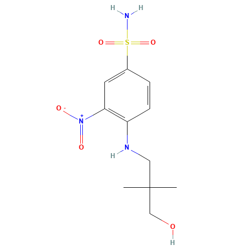 4-[(3-hydroxy-2,2-dimethylpropyl)amino]-3-nitrobenzenesulfonamide (CAS: 1351456-90-0) - Chemical Structure and Molecular Formula 