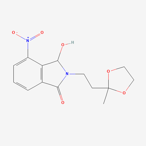 3-hydroxy-2-[2-(2-methyl-1,3-dioxolan-2-yl)ethyl]-4-nitro-3H-isoindol-1-one (CAS: 1245654-37-8) - Related Chemical Product