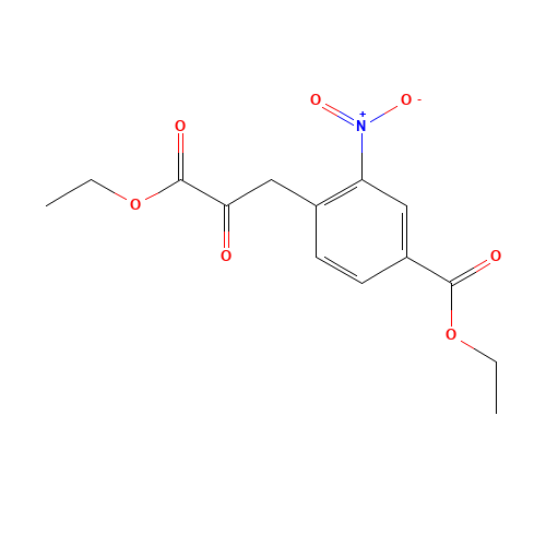 ethyl 4-(3-ethoxy-2,3-dioxopropyl)-3-nitrobenzoate (CAS: 861384-91-0) - Chemical Structure and Molecular Formula 