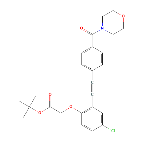 tert-butyl 2-[4-chloro-2-[2-[4-(morpholine-4-carbonyl)phenyl]ethynyl]phenoxy]acetate (CAS: 1240288-25-8) - Related Chemical Product