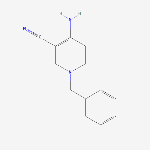 4-amino-1-benzyl-3,6-dihydro-2H-pyridine-5-carbonitrile (CAS: 14247-04-2) - Chemical Structure and Molecular Formula 