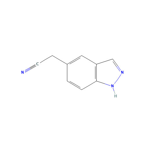 2-(1H-indazol-5-yl)acetonitrile (CAS: 1000543-14-5) - Chemical Structure and Molecular Formula 