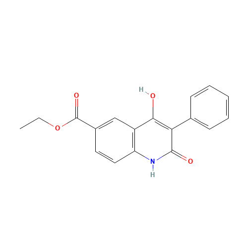 ethyl 4-hydroxy-2-oxo-3-phenyl-1H-quinoline-6-carboxylate (CAS: 885060-90-2) - Chemical Structure and Molecular Formula 