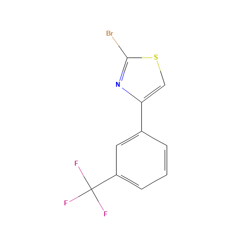2-bromo-4-[3-(trifluoromethyl)phenyl]-1,3-thiazole (CAS: 887625-72-1) - Chemical Structure and Molecular Formula 