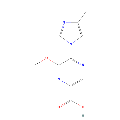 6-methoxy-5-(4-methylimidazol-1-yl)pyrazine-2-carboxylic acid (CAS: 1294003-44-3) - Chemical Structure and Molecular Formula 
