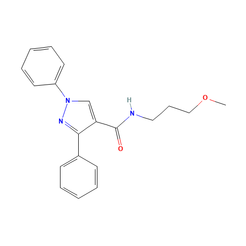 N-(3-methoxypropyl)-1,3-diphenylpyrazole-4-carboxamide (CAS: 881667-29-4) - Related Chemical Product