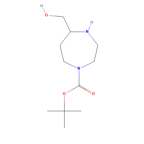 tert-butyl 5-(hydroxymethyl)-1,4-diazepane-1-carboxylate (CAS: 1369494-20-1) - Chemical Structure and Molecular Formula 
