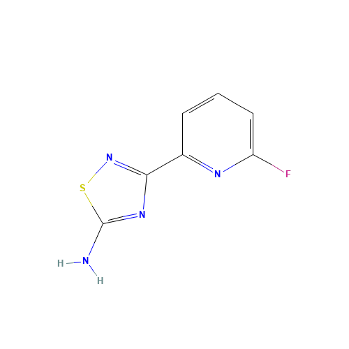 3-(6-fluoropyridin-2-yl)-1,2,4-thiadiazol-5-amine (CAS: 1179361-21-7) - Chemical Structure and Molecular Formula 