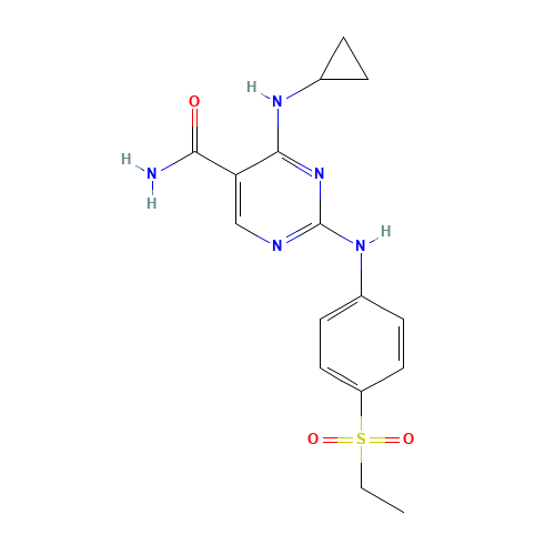 4-(cyclopropylamino)-2-(4-ethylsulfonylanilino)pyrimidine-5-carboxamide (CAS: 1198301-64-2) - Related Chemical Product