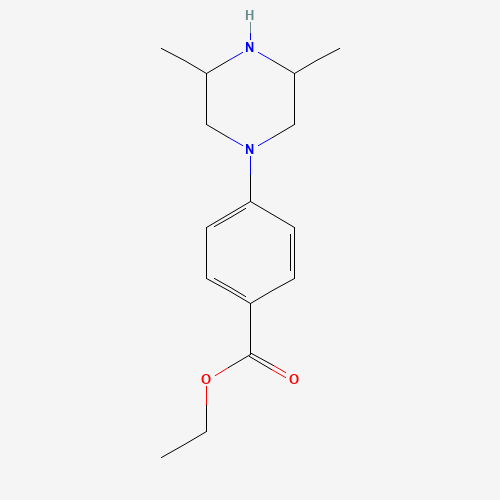 ethyl 4-(3,5-dimethylpiperazin-1-yl)benzoate (CAS: 1035271-01-2) - Chemical Structure and Molecular Formula 