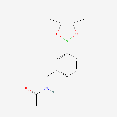 N-[[3-(4,4,5,5-tetramethyl-1,3,2-dioxaborolan-2-yl)phenyl]methyl]acetamide (CAS: 950201-40-8) - Chemical Structure and Molecular Formula 