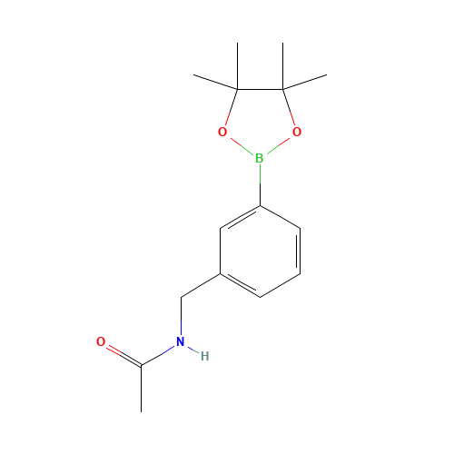 N-[[3-(4,4,5,5-tetramethyl-1,3,2-dioxaborolan-2-yl)phenyl]methyl]acetamide (CAS: 950201-40-8) - Chemical Structure and Molecular Formula 