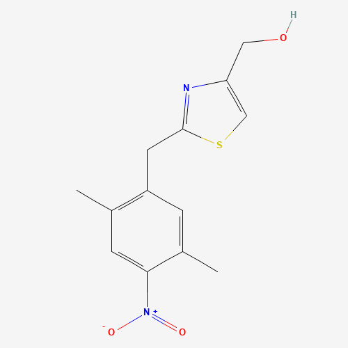 [2-[(2,5-dimethyl-4-nitrophenyl)methyl]-1,3-thiazol-4-yl]methanol (CAS: 1421922-73-7) - Chemical Structure and Molecular Formula 