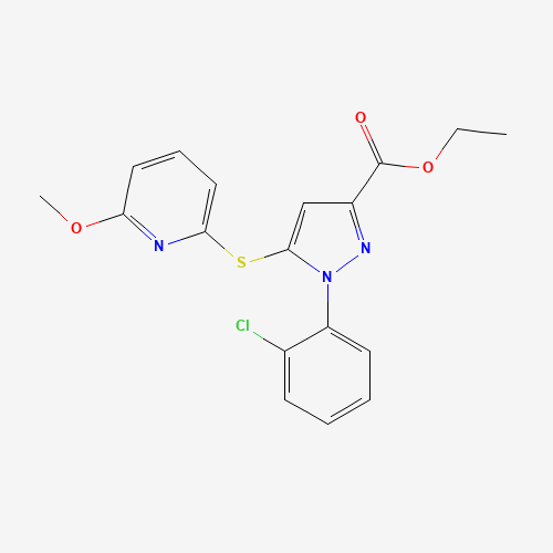 ethyl 1-(2-chlorophenyl)-5-(6-methoxypyridin-2-yl)sulfanylpyrazole-3-carboxylate (CAS: 1138037-30-5) - Related Chemical Product