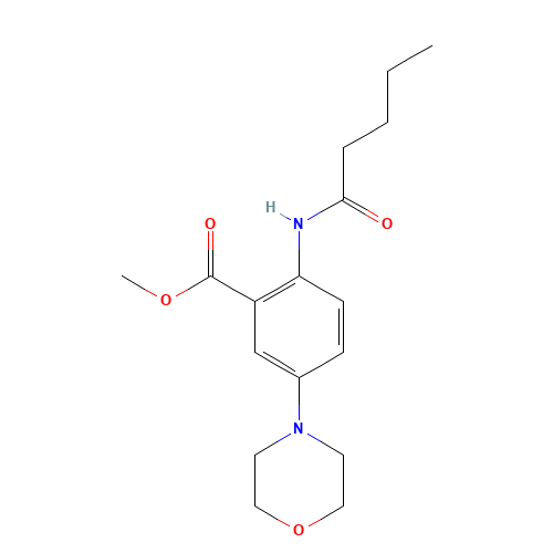 methyl 5-morpholin-4-yl-2-(pentanoylamino)benzoate (CAS: 150004-50-5) - Chemical Structure and Molecular Formula 