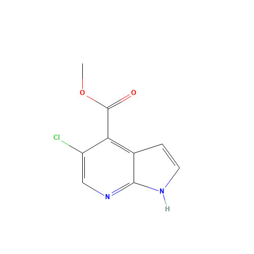 methyl 5-chloro-1H-pyrrolo[2,3-b]pyridine-4-carboxylate (CAS: 1015609-99-0) - Chemical Structure and Molecular Formula 