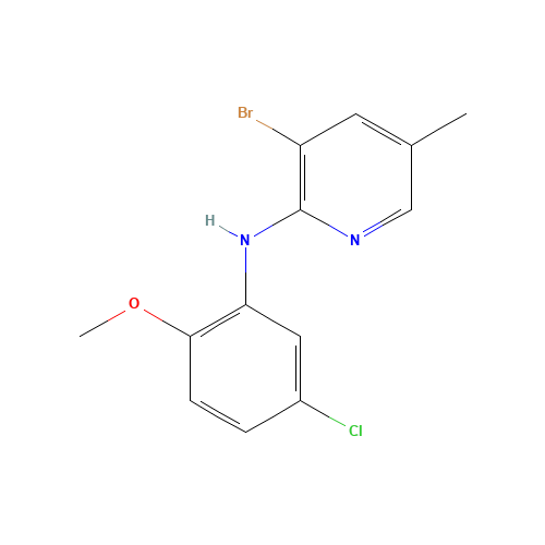 3-bromo-N-(5-chloro-2-methoxyphenyl)-5-methylpyridin-2-amine (CAS: 934542-90-2) - Chemical Structure and Molecular Formula 