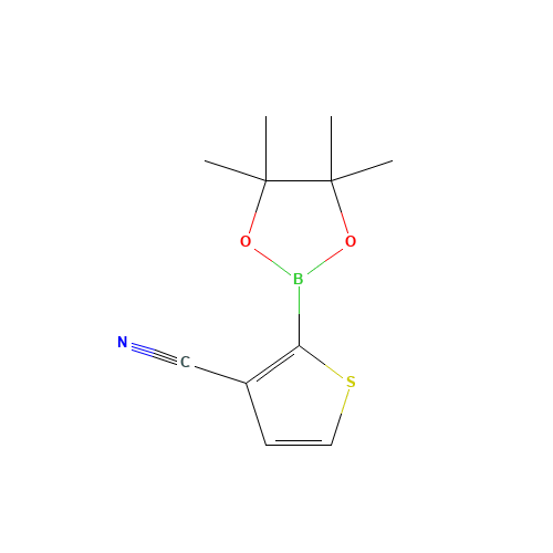 2-(4,4,5,5-tetramethyl-1,3,2-dioxaborolan-2-yl)thiophene-3-carbonitrile (CAS: 463336-26-7) - Chemical Structure and Molecular Formula 