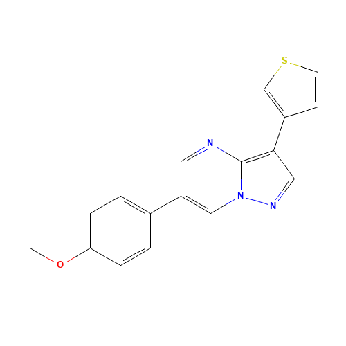6-(4-methoxyphenyl)-3-thiophen-3-ylpyrazolo[1,5-a]pyrimidine (CAS: 216661-57-3) - Related Chemical Product