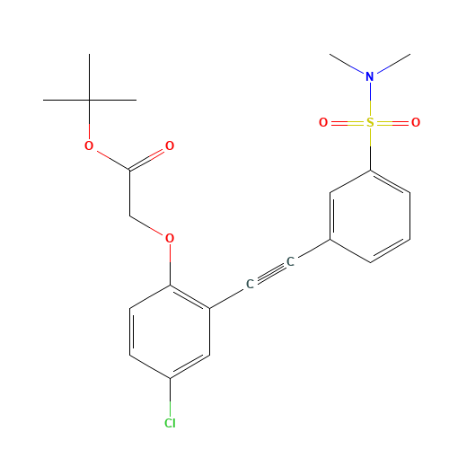 tert-butyl 2-[4-chloro-2-[2-[3-(dimethylsulfamoyl)phenyl]ethynyl]phenoxy]acetate (CAS: 1240287-55-1) - Related Chemical Product